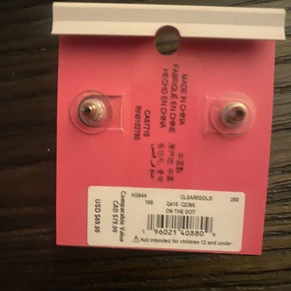 NEW Kate Spade gold stud earrings - Picture 3 of 4
